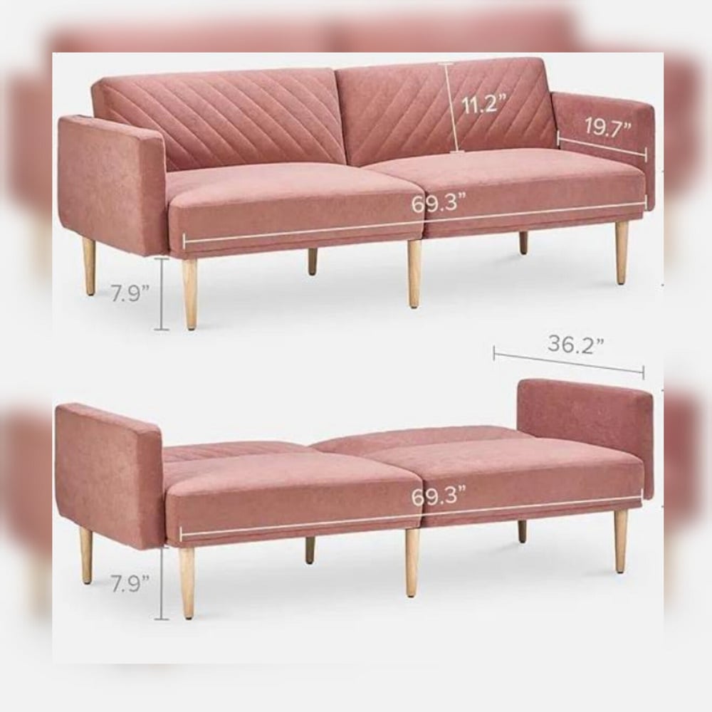 SOFÁ CAMA DECOSTORE ROSADO PASTEL TALE - 2