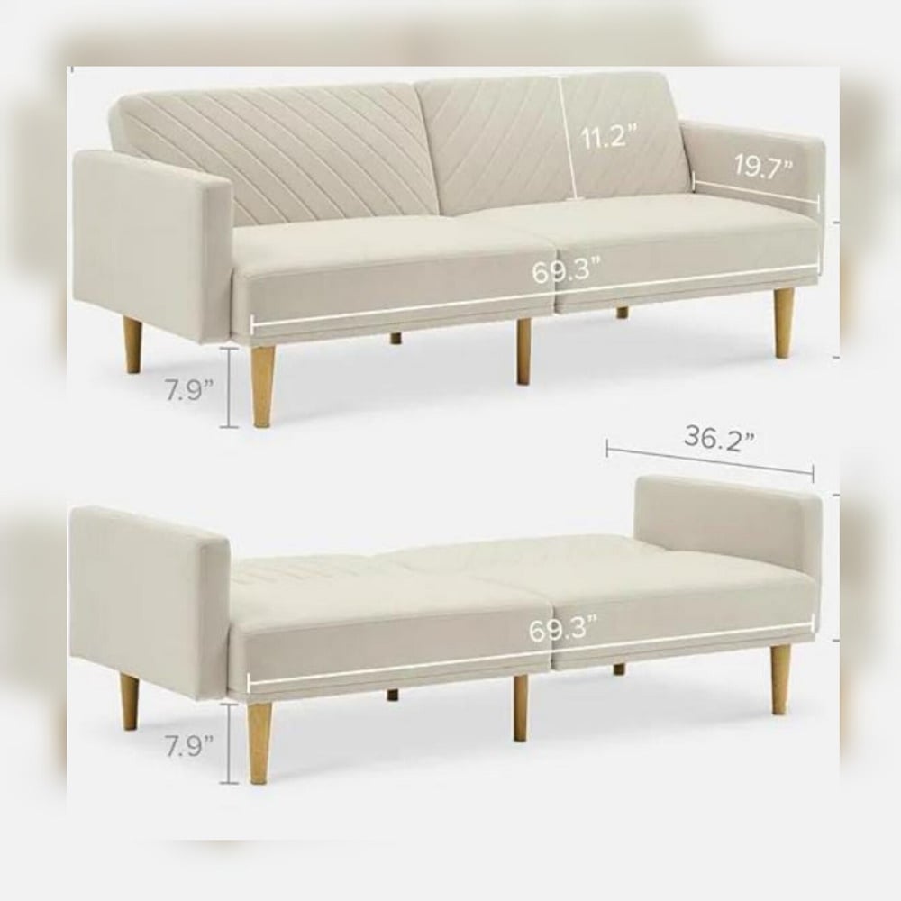 SOFÁ CAMA DECOSTORE BLANCO TALE - 2