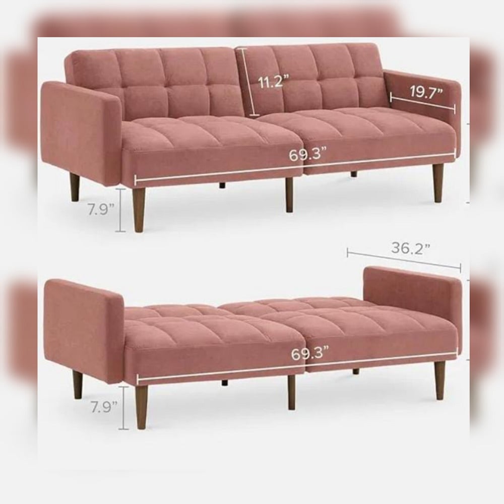 SOFÁ CAMA DECOSTORE ROSADO PASTEL TIME - 2