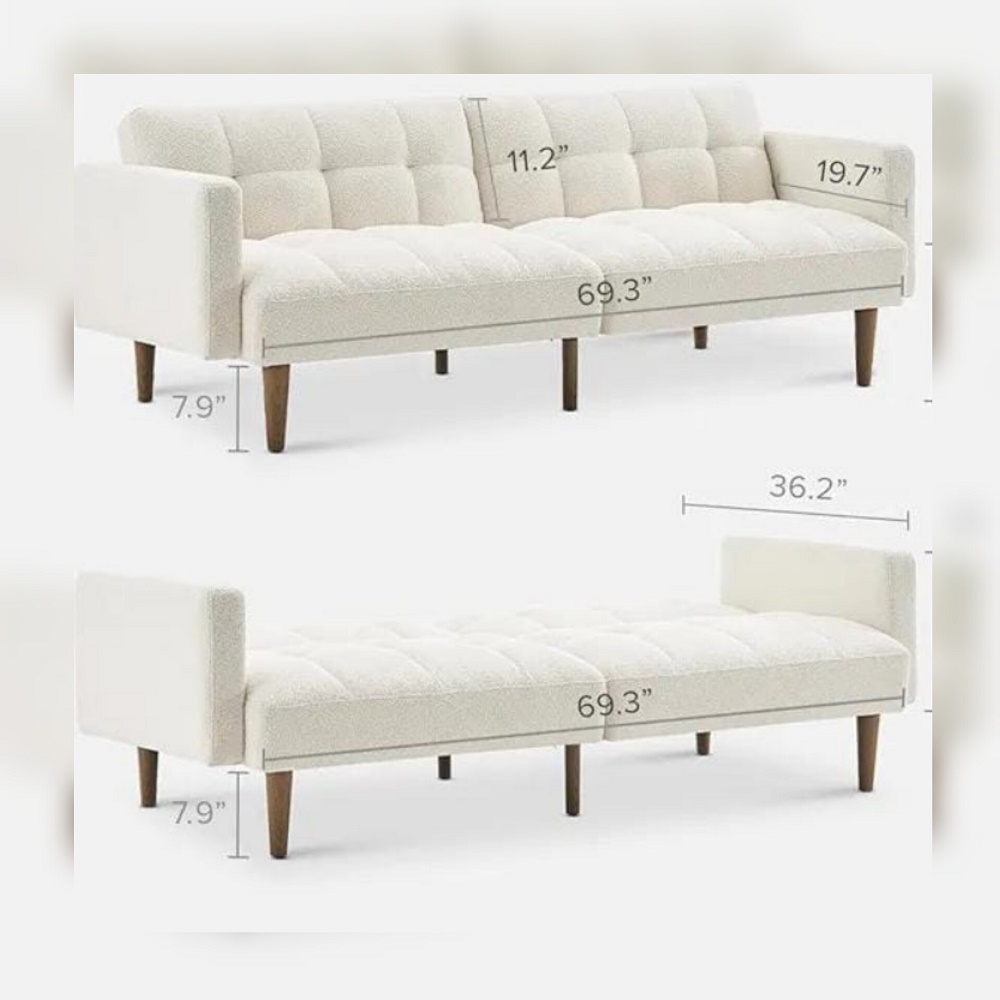 SOFÁ CAMA DECOSTORE BLANCO TIME - 2