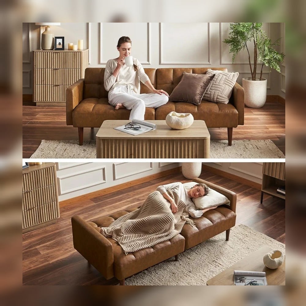 SOFÁ CAMA DECOSTORE MARRÓN TIME - 1