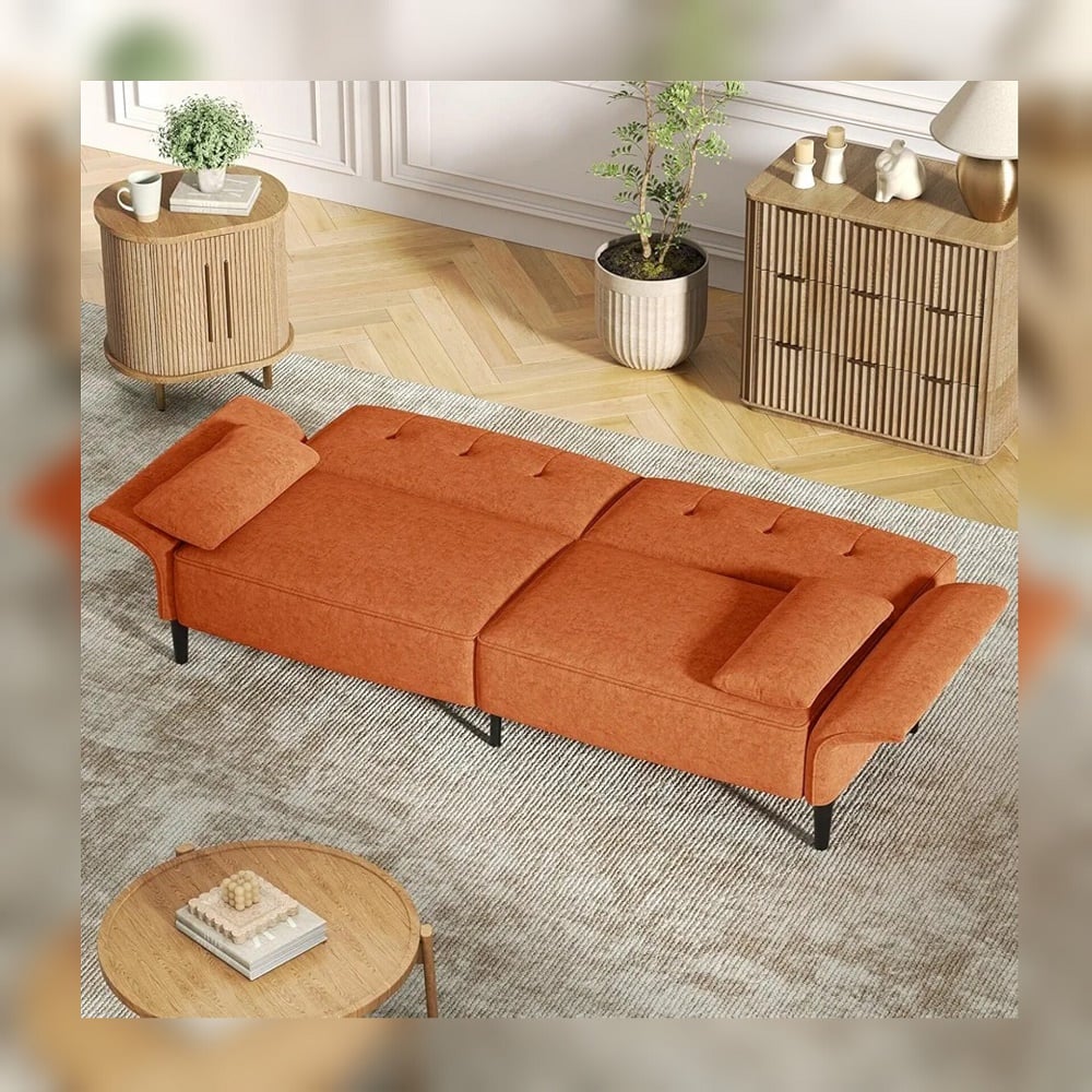 SOFÁ CAMA DECOSTORE NARANJA TAMESIS - 2