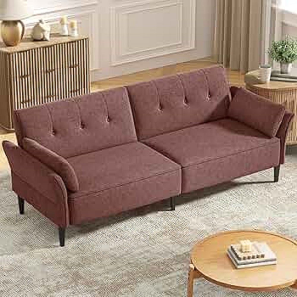 SOFÁ CAMA DECOSTORE MARRÓN CLARO TAMESIS - 1