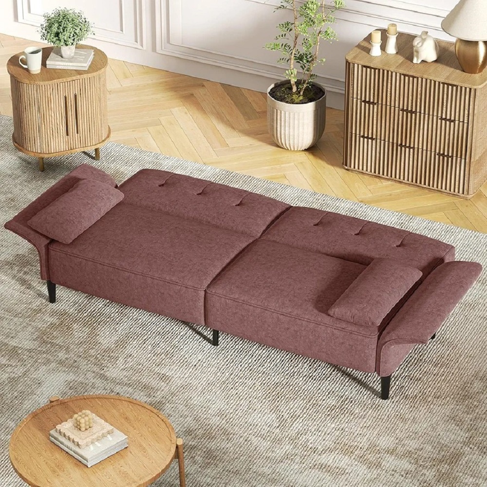 SOFÁ CAMA DECOSTORE MARRÓN CLARO TAMESIS - 2