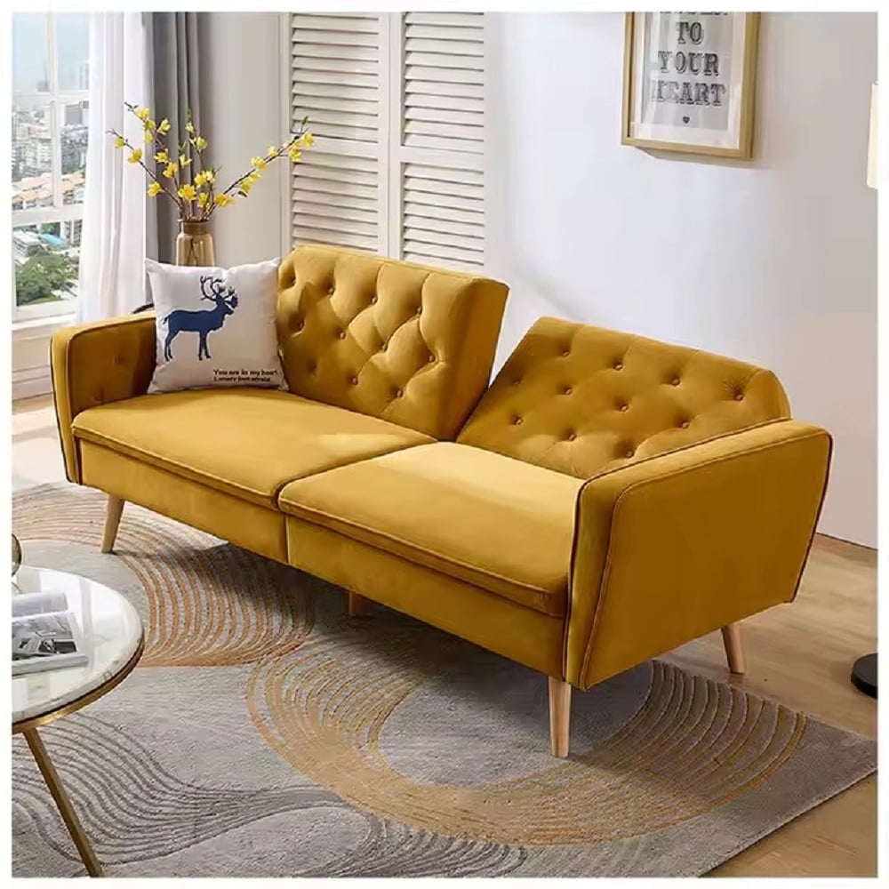SOFÁ CAMA DECOSTORE MOSTAZA TORY - 2