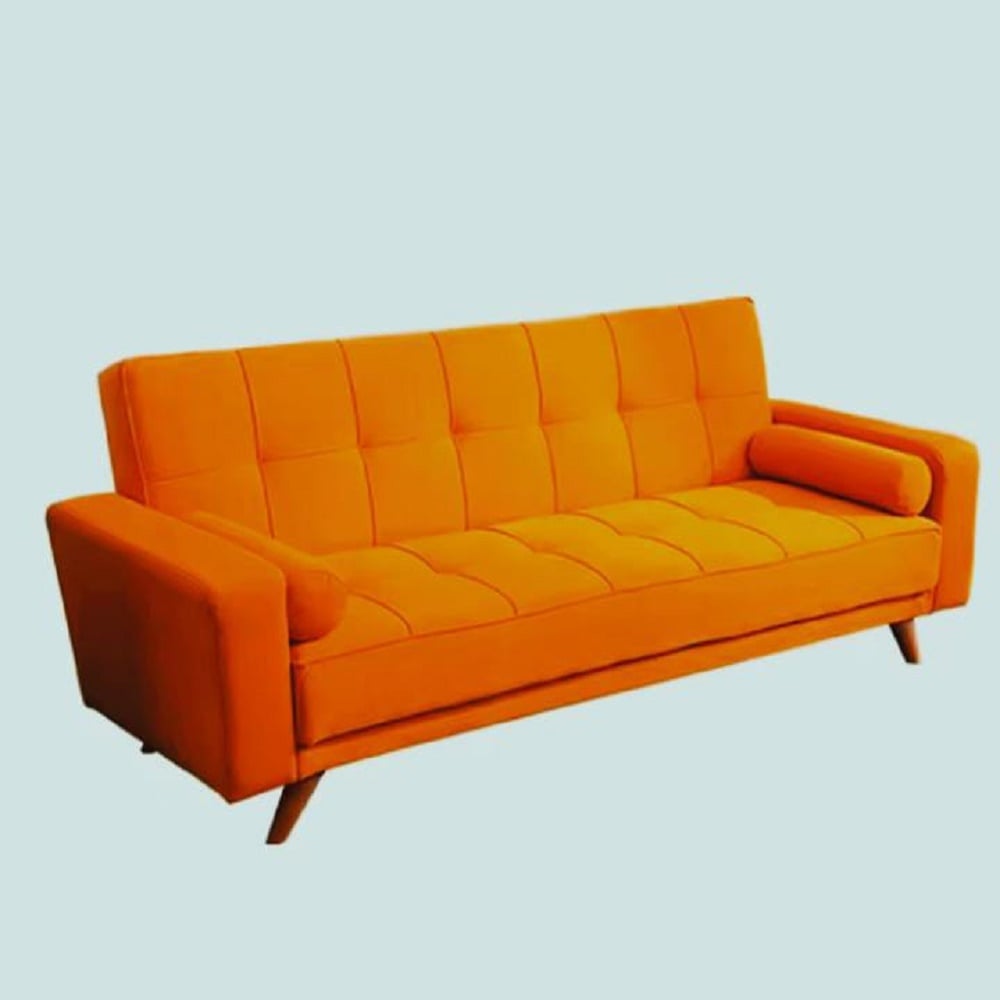 SOFÁ CAMA DECOSTORE NARANJA TAMMY - 1
