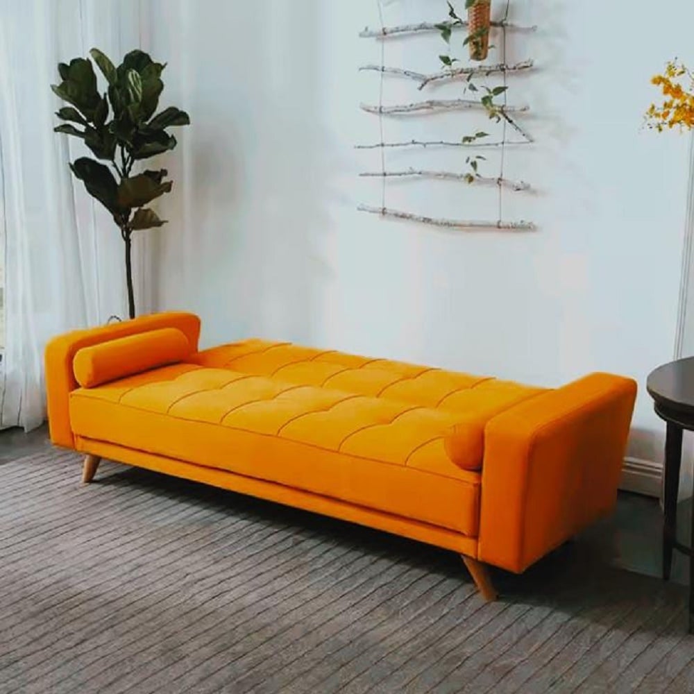 SOFÁ CAMA DECOSTORE NARANJA TAMMY - 2