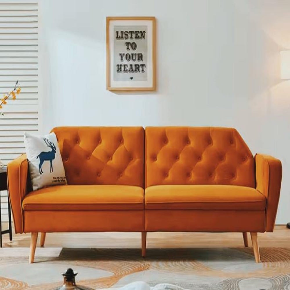 SOFÁ CAMA DECOSTORE NARANJA TORY - 1