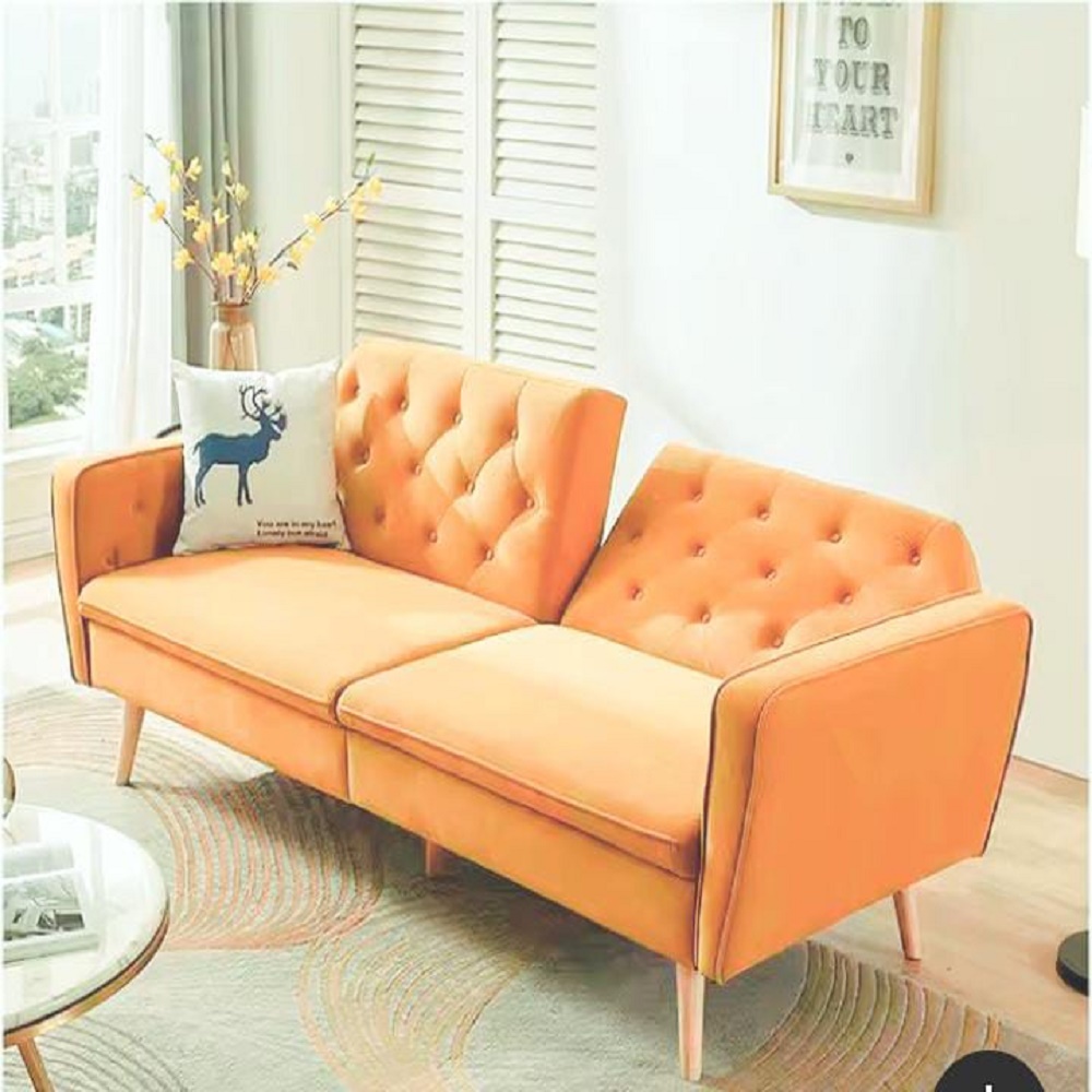 SOFÁ CAMA DECOSTORE NARANJA CLARO TORY - 2