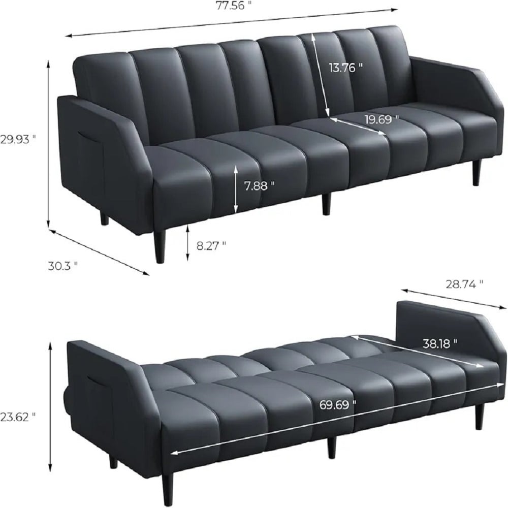 SOFÁ CAMA DECOSTORE NEGRO TEODORE - 2