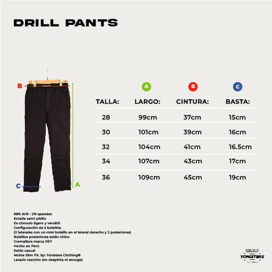 PANTALÓN CASUAL SLIM HOMBRE YONISTERS CASUAL SEMIPITILLO STRETCH CLOTHING DRILL - 5