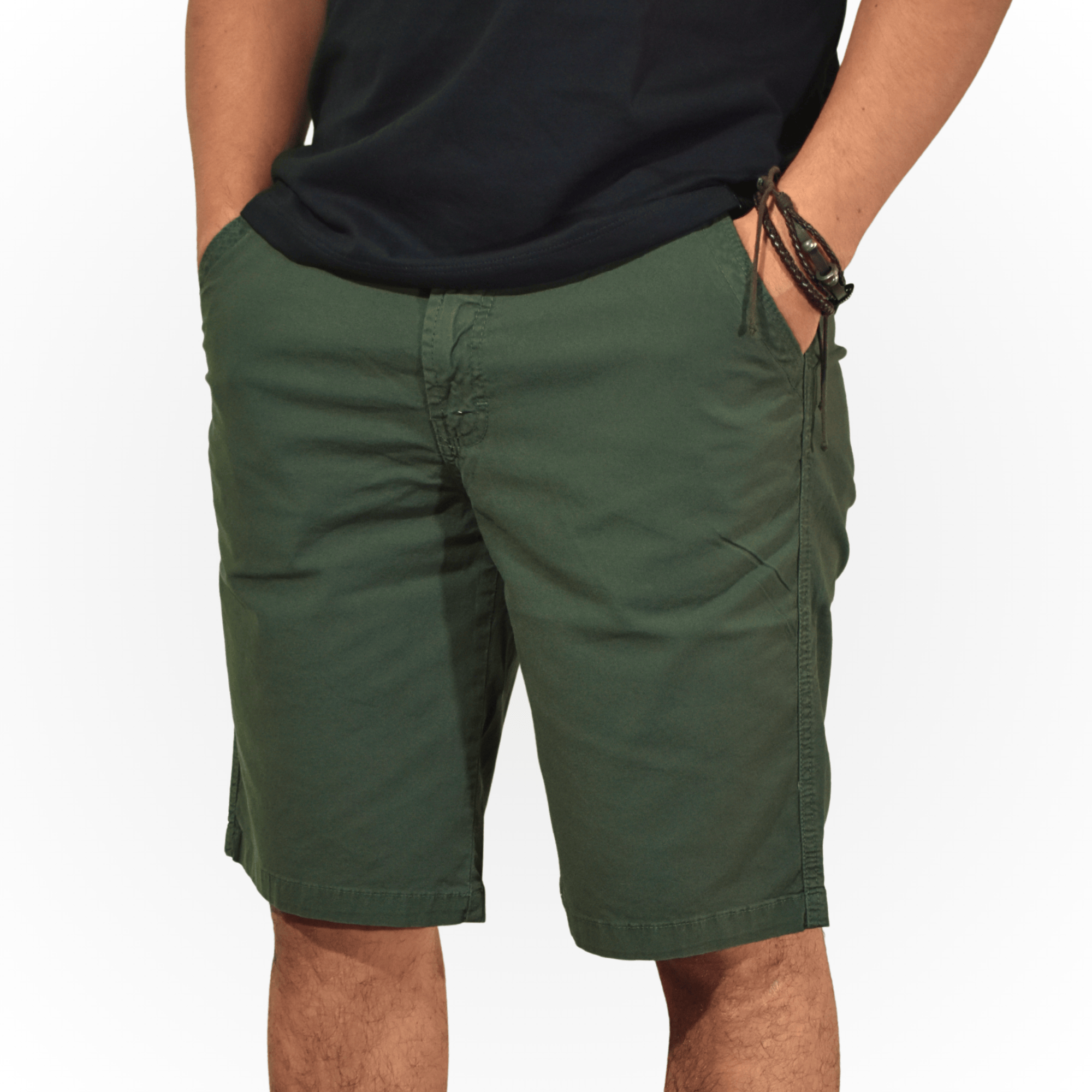 SHORT SLIM FIT CASUAL VERDE ALGODÓN DRILL STRETCH YONISTER CLOTHING - 1
