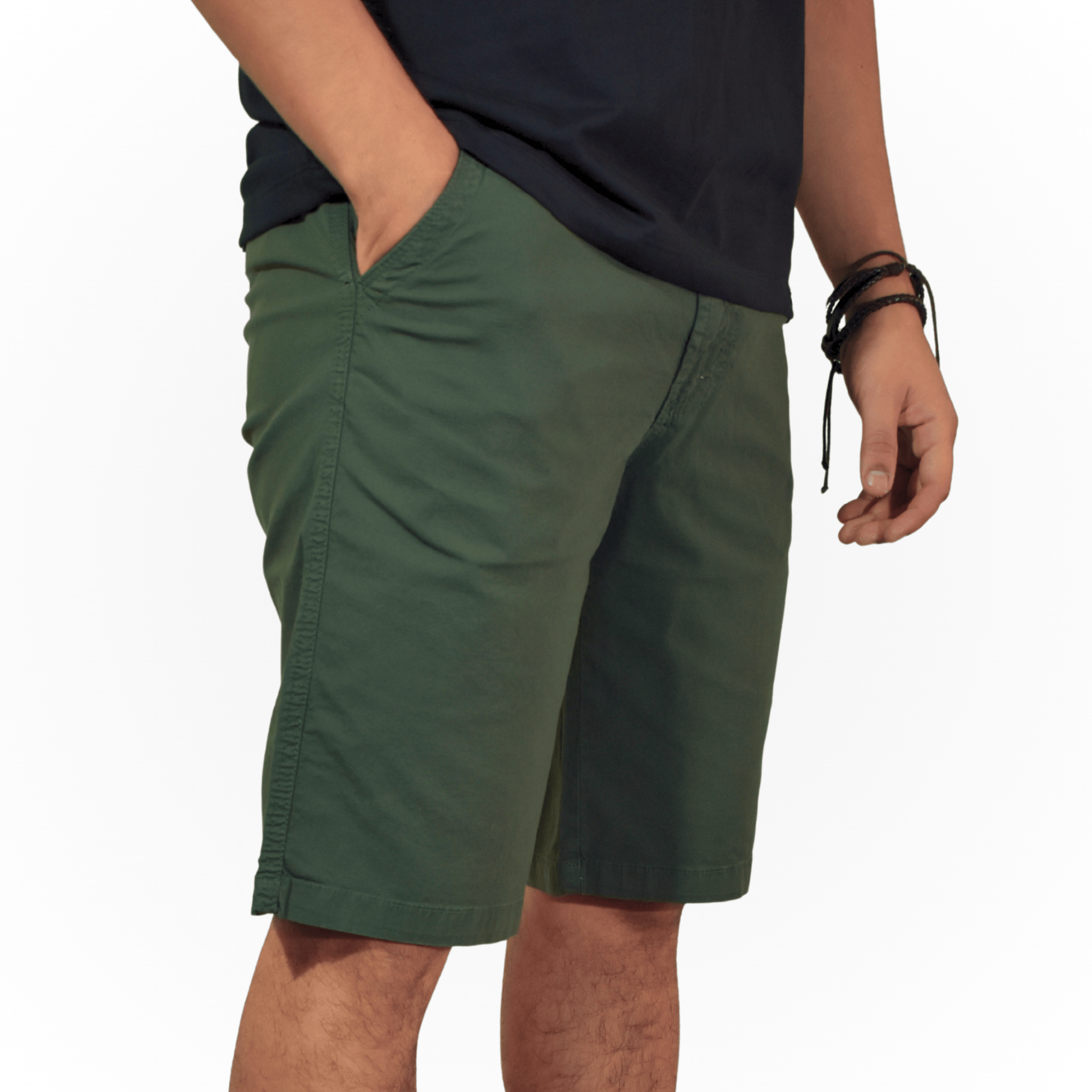 SHORT SLIM FIT CASUAL VERDE ALGODÓN DRILL STRETCH YONISTER CLOTHING - 2