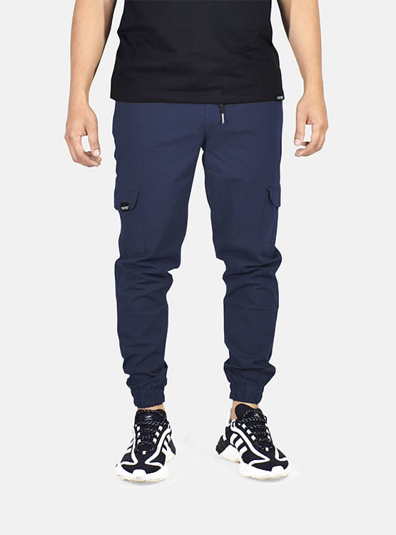 JOGGER CARGO DRILL SEMIPITILLO YONISTERS CLOTHING AZUL - 1