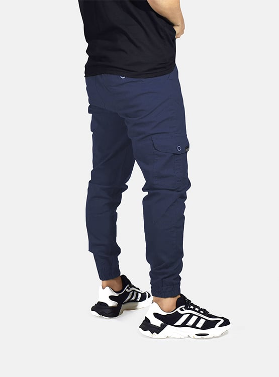 JOGGER CARGO DRILL SEMIPITILLO YONISTERS CLOTHING AZUL - 4