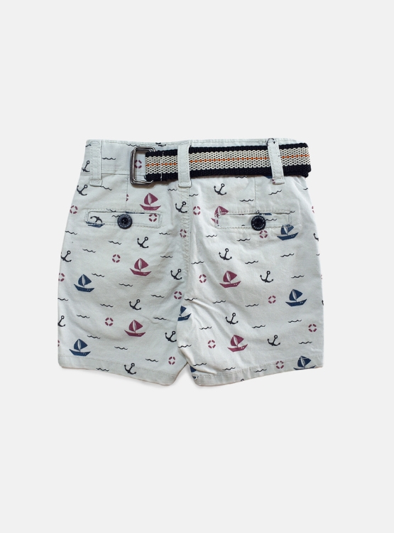 SHORT NIÑO YONISTERS BLANCO ANCLA BARCO TAFETA ESTAMPADO SEMIPITILLO STRETCH KIDS - 2