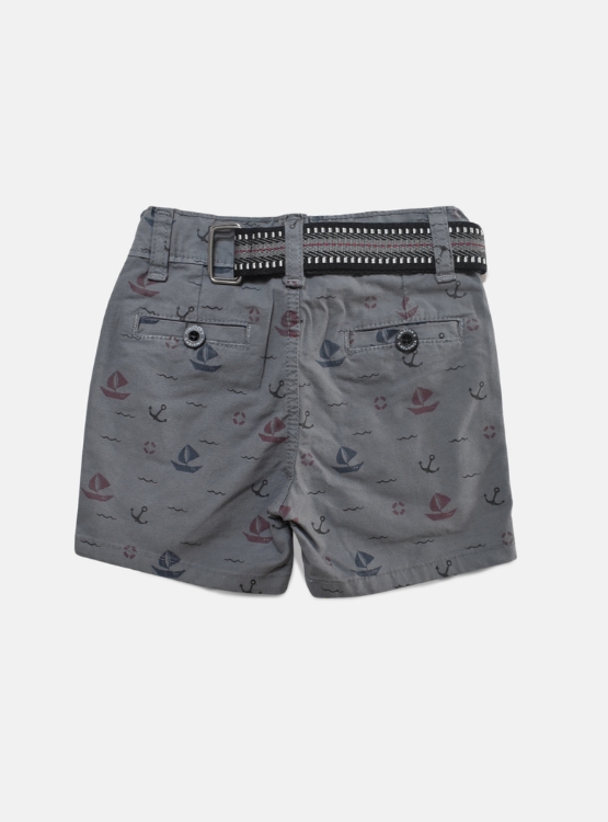 SHORT NIÑO YONISTERS GRIS ANCLA BARCO TAFETA ESTAMPADO SEMIPITILLO STRETCH KIDS - 2
