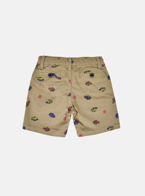 SHORT NIÑO YONISTERS BEIGE CAR TAFETA ESTAMPADO SEMIPITILLO STRETCH KIDS - 2