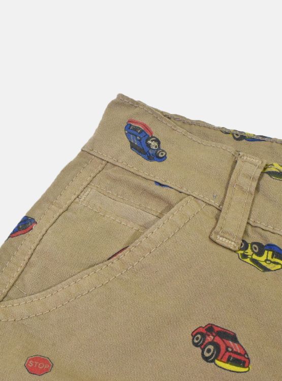 SHORT NIÑO YONISTERS BEIGE CAR TAFETA ESTAMPADO SEMIPITILLO STRETCH KIDS - 4