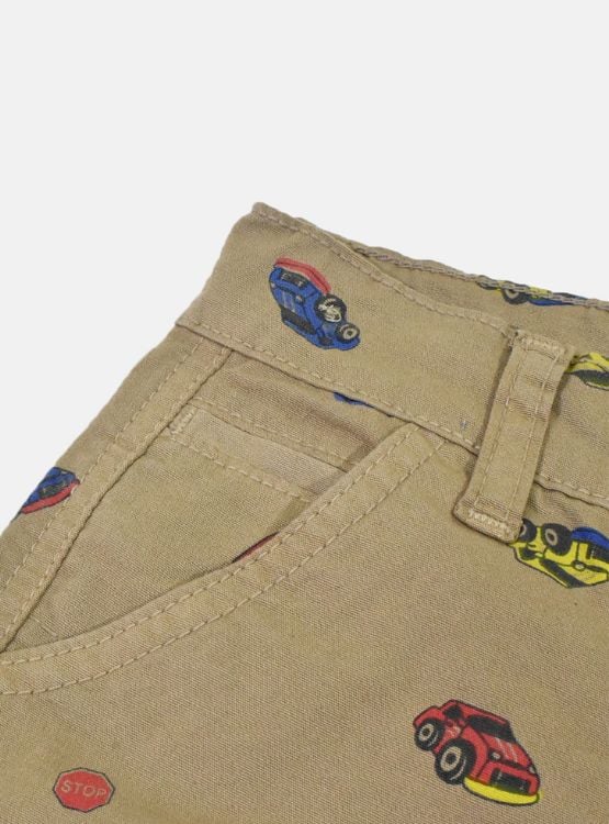 SHORT NIÑO YONISTERS BEIGE CAR TAFETA ESTAMPADO SEMIPITILLO STRETCH KIDS - 4