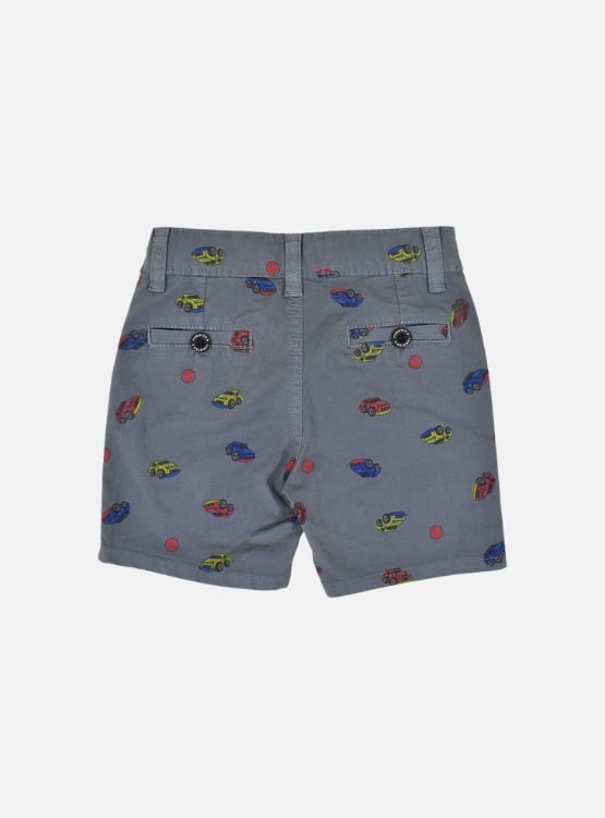 SHORT NIÑO YONISTERS GRIS CAR TAFETA ESTAMPADO SEMIPITILLO STRETCH KIDS - 2