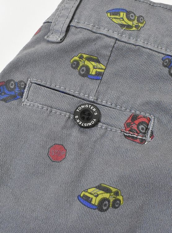 SHORT NIÑO YONISTERS GRIS CAR TAFETA ESTAMPADO SEMIPITILLO STRETCH KIDS - 5