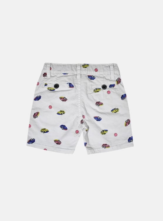 SHORT NIÑO YONISTERS BLANCO CAR TAFETA ESTAMPADO SEMIPITILLO STRETCH KIDS - 2