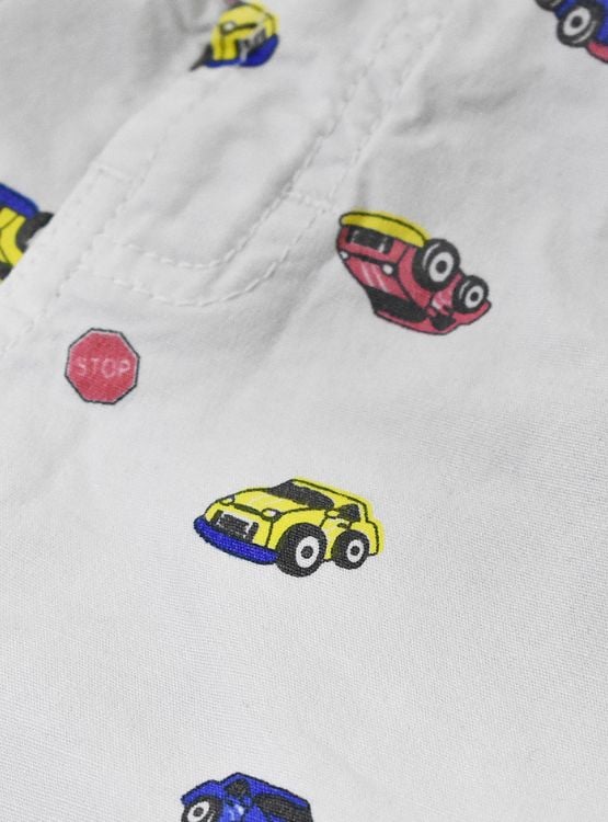 SHORT NIÑO YONISTERS BLANCO CAR TAFETA ESTAMPADO SEMIPITILLO STRETCH KIDS - 4