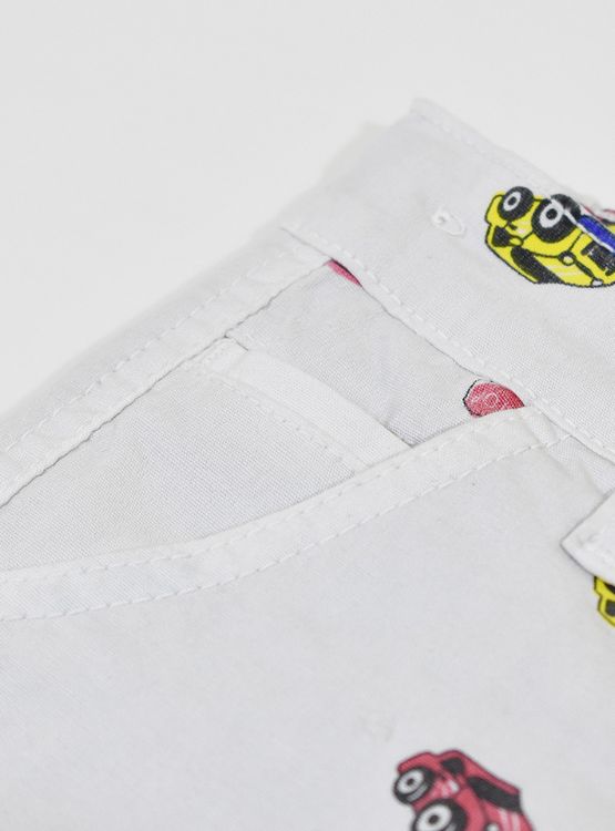 SHORT NIÑO YONISTERS BLANCO CAR TAFETA ESTAMPADO SEMIPITILLO STRETCH KIDS - 5