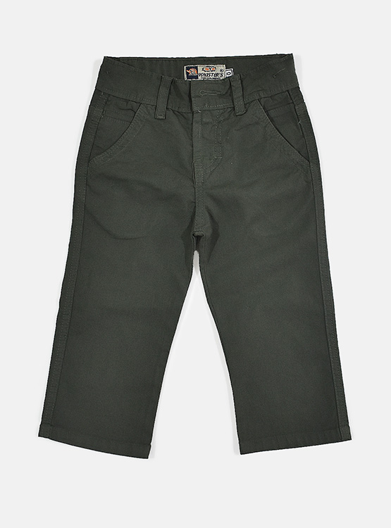 PANTALÓN NIÑO YONISTERS SEMIPITILLO STRETCH KIDS DRILL VERDE - 1