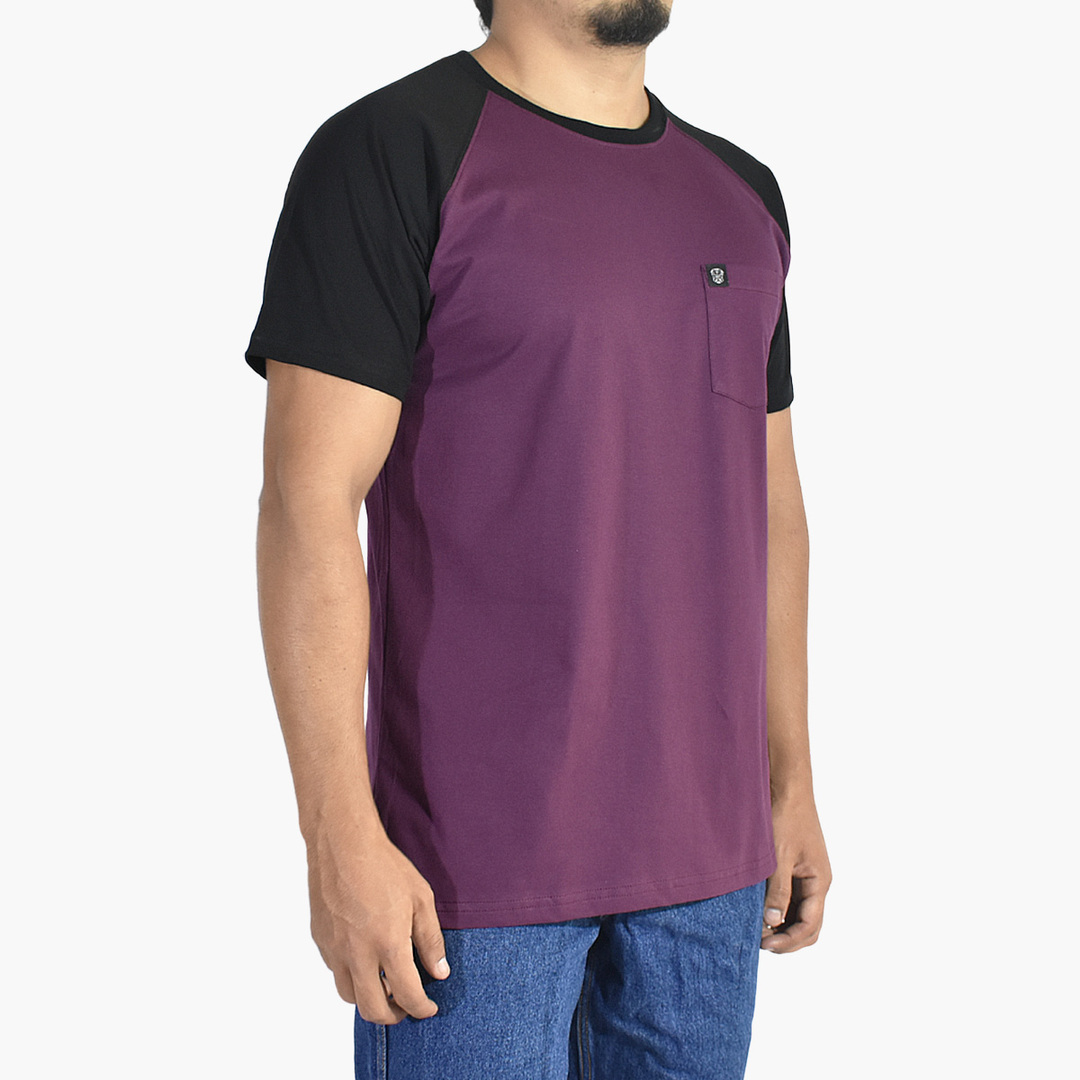 POLO RANGLAN DE ALGODÓN CON BOLSILLO YONISTERS CLOTHING MORADO - 3
