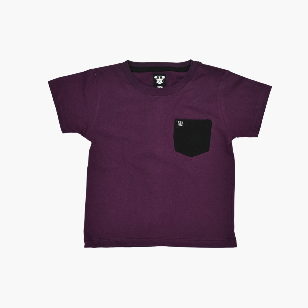 POLO RANGLAN DE ALGODÓN CON BOLSILLO YONISTERS KIDS GUINDA - 1