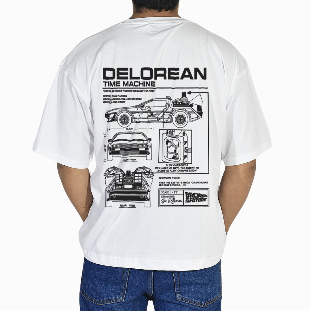 POLO OVERSIZE DE ALGODÓN BLANCO DELOREAN YONISTERS CLOTHING - 1