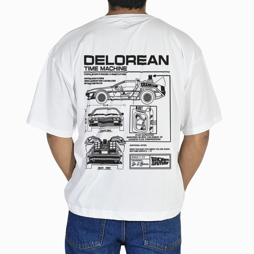 POLO OVERSIZE DE ALGODÓN BLANCO DELOREAN YONISTERS CLOTHING - 1