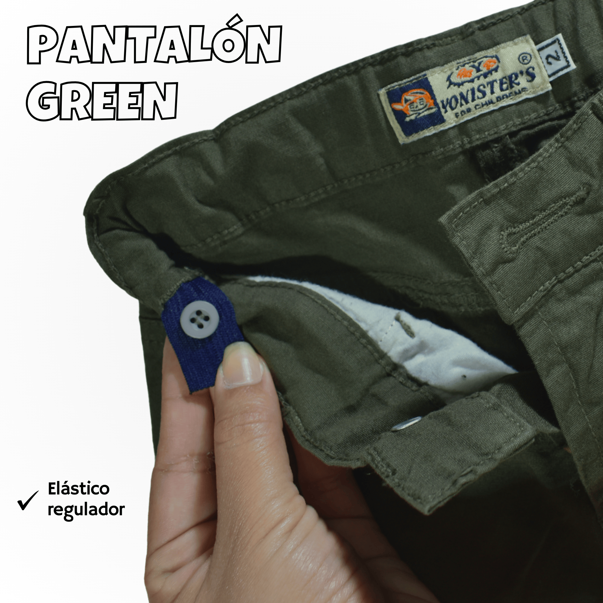 PANTALÓN NIÑO CASUAL ALGODÓN DRILL TAFETA VERDE YONISTERS CLOTHING - 6