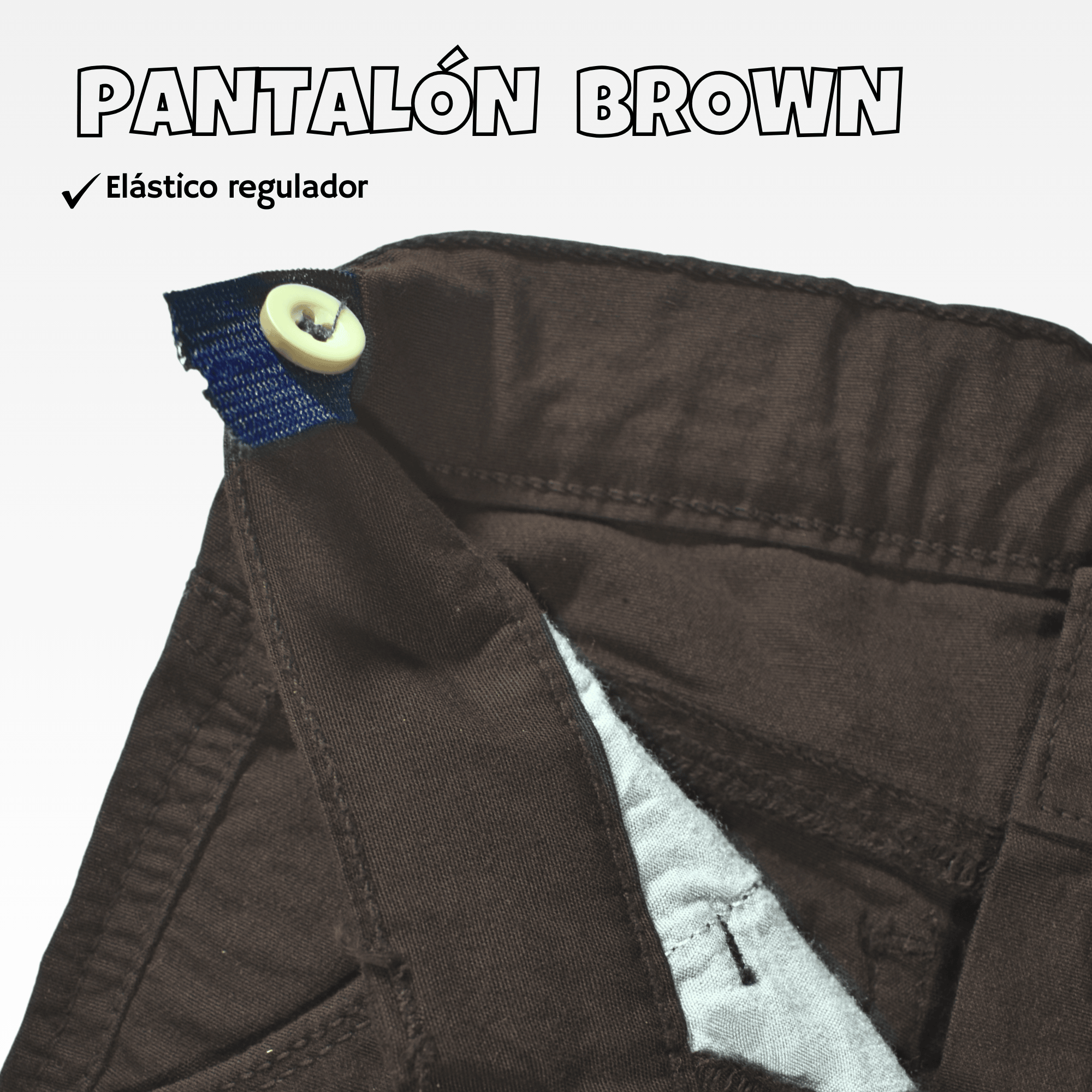 PANTALÓN NIÑO CASUAL ALGODÓN DRILL TAFETA MARRÓN YONISTERS CLOTHING - 6