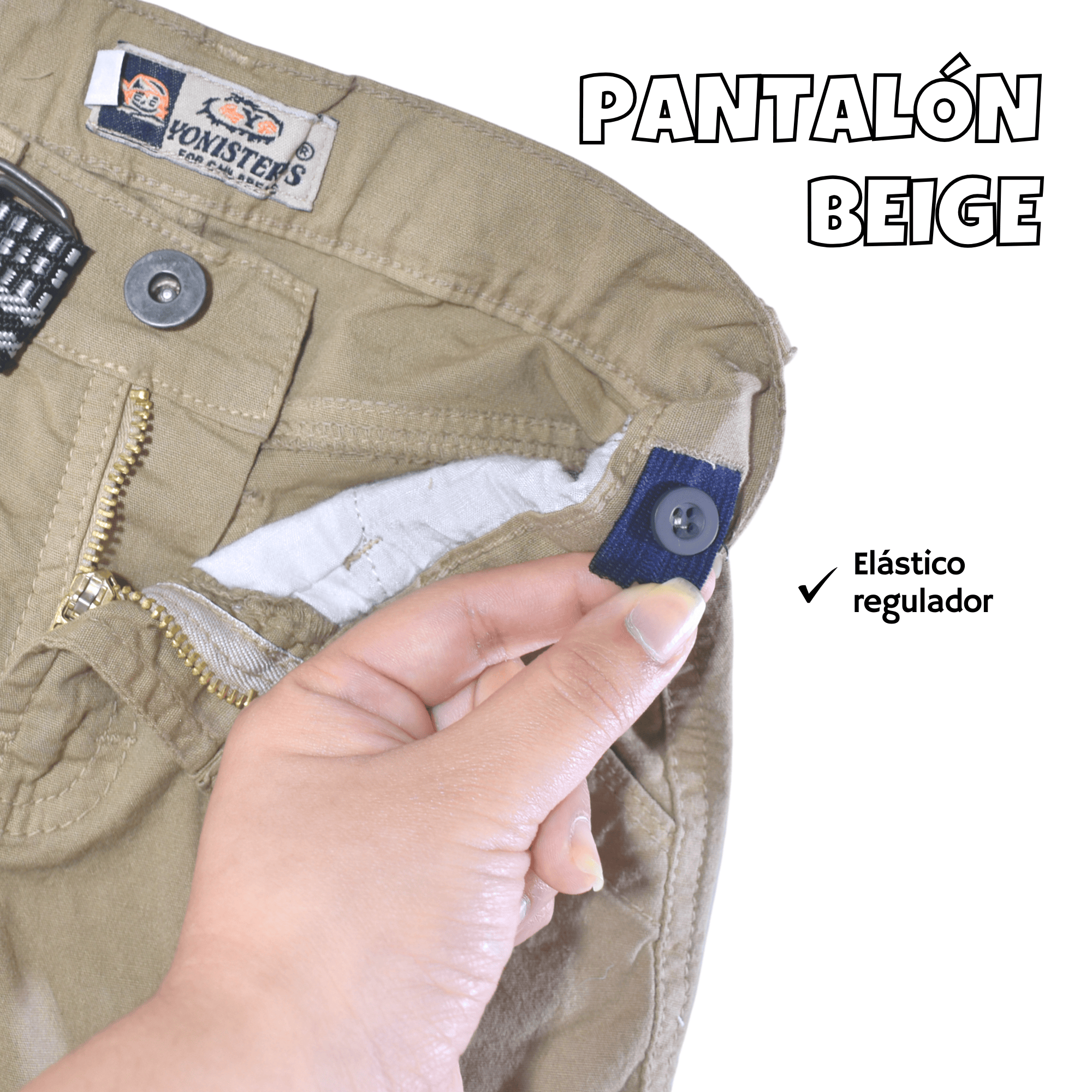PANTALÓN NIÑO CASUAL ALGODÓN DRILL TAFETA BEIGE YONISTERS CLOTHING - 6