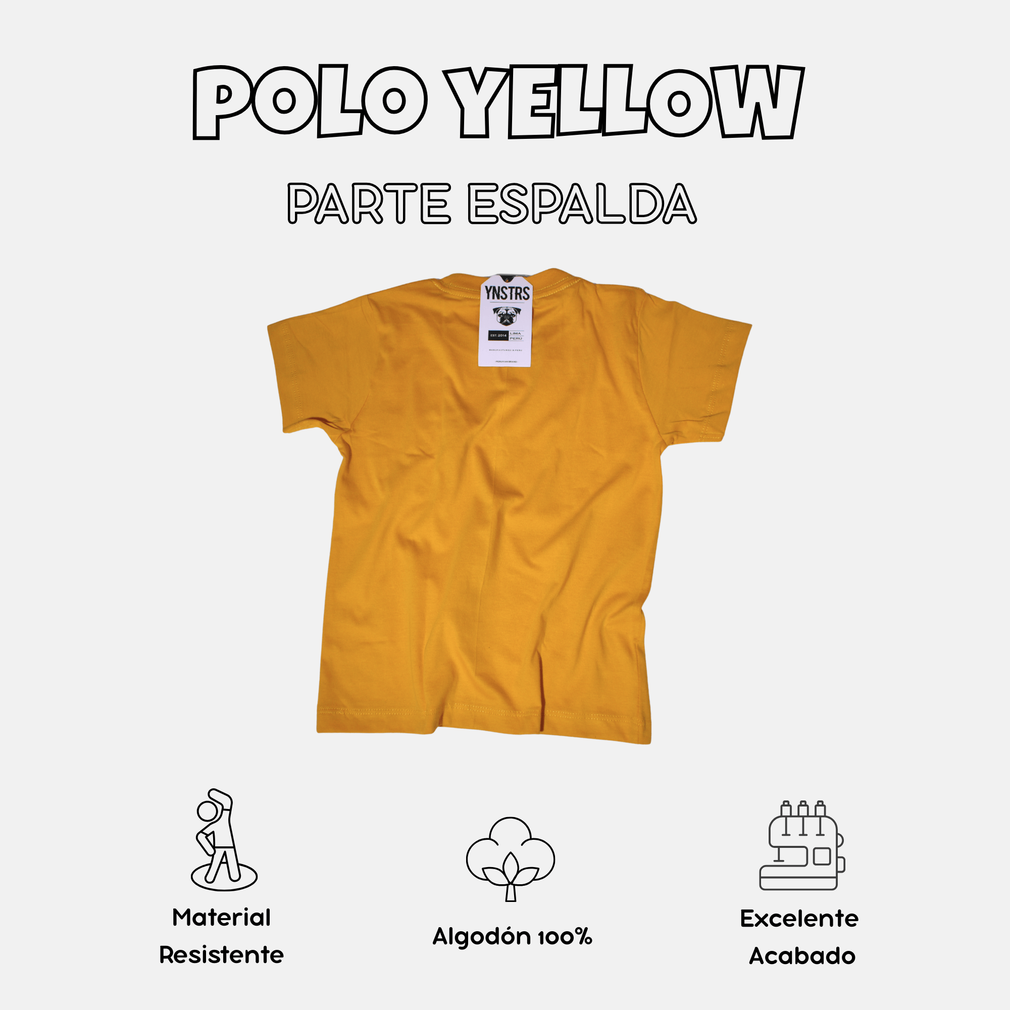 POLO CASUAL NIÑO AMARILLO 100% ALGODÓN DISEÑO CLASICO CON BOLSILLO YONISTERS CLOTHING KIDS - 2