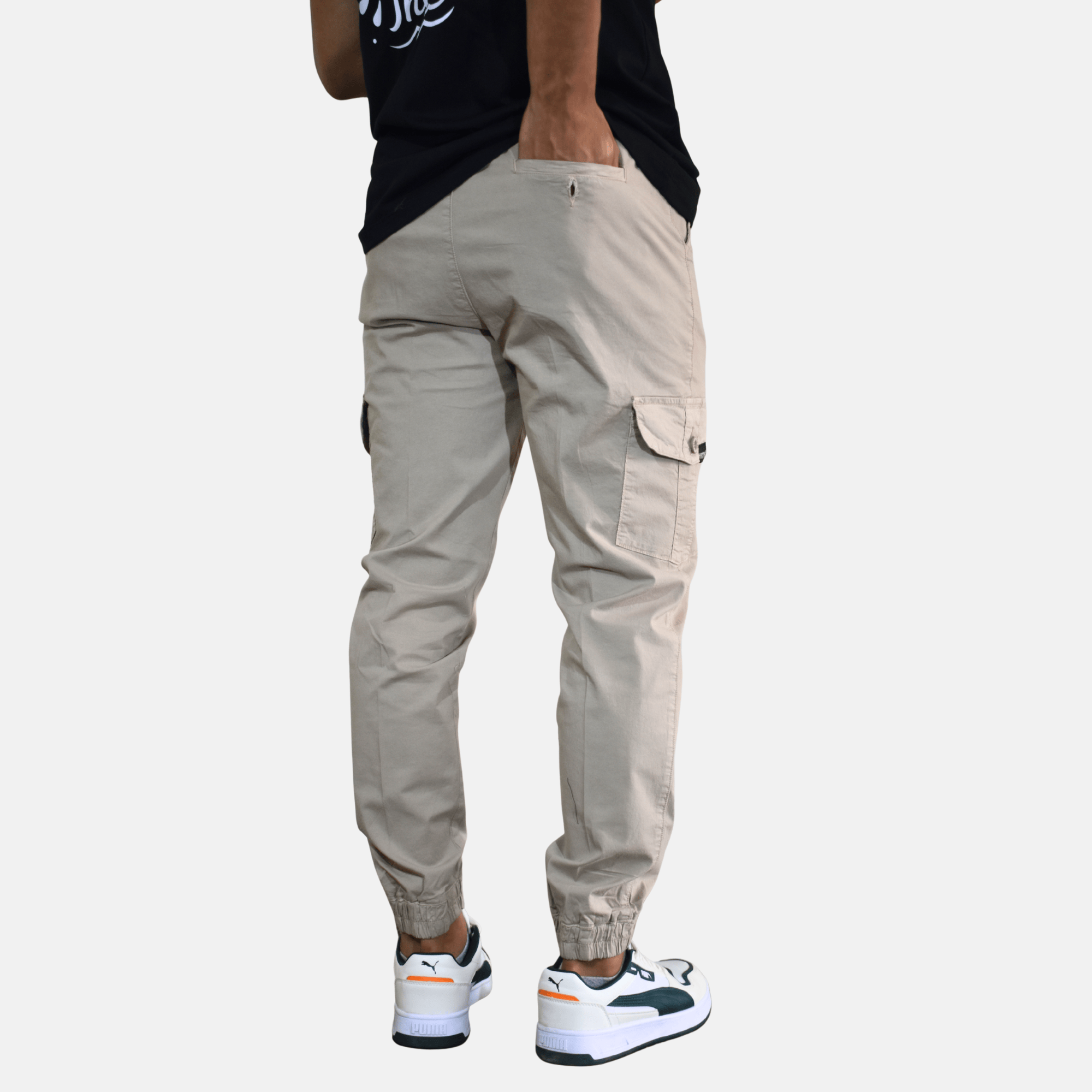 JOGGER CARGO URBANO HOMBRE DRILL SEMIPITILLO YONISTERS CLOTHING BLANCO - 4