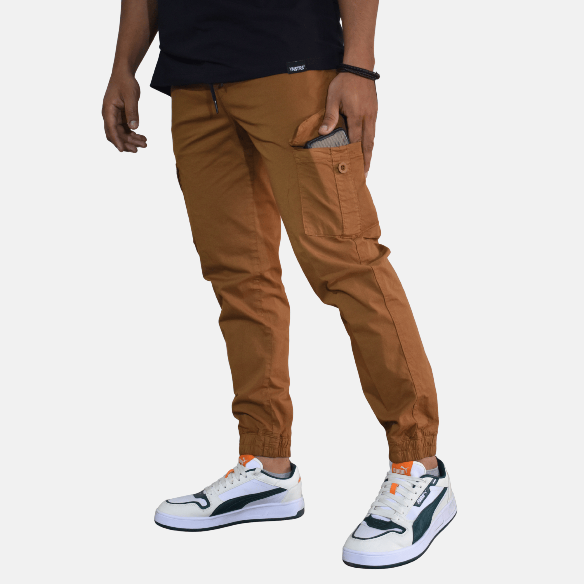 JOGGER CARGO URBANO HOMBRE DRILL SEMIPITILLO YONISTERS CLOTHING CAMEL - 2