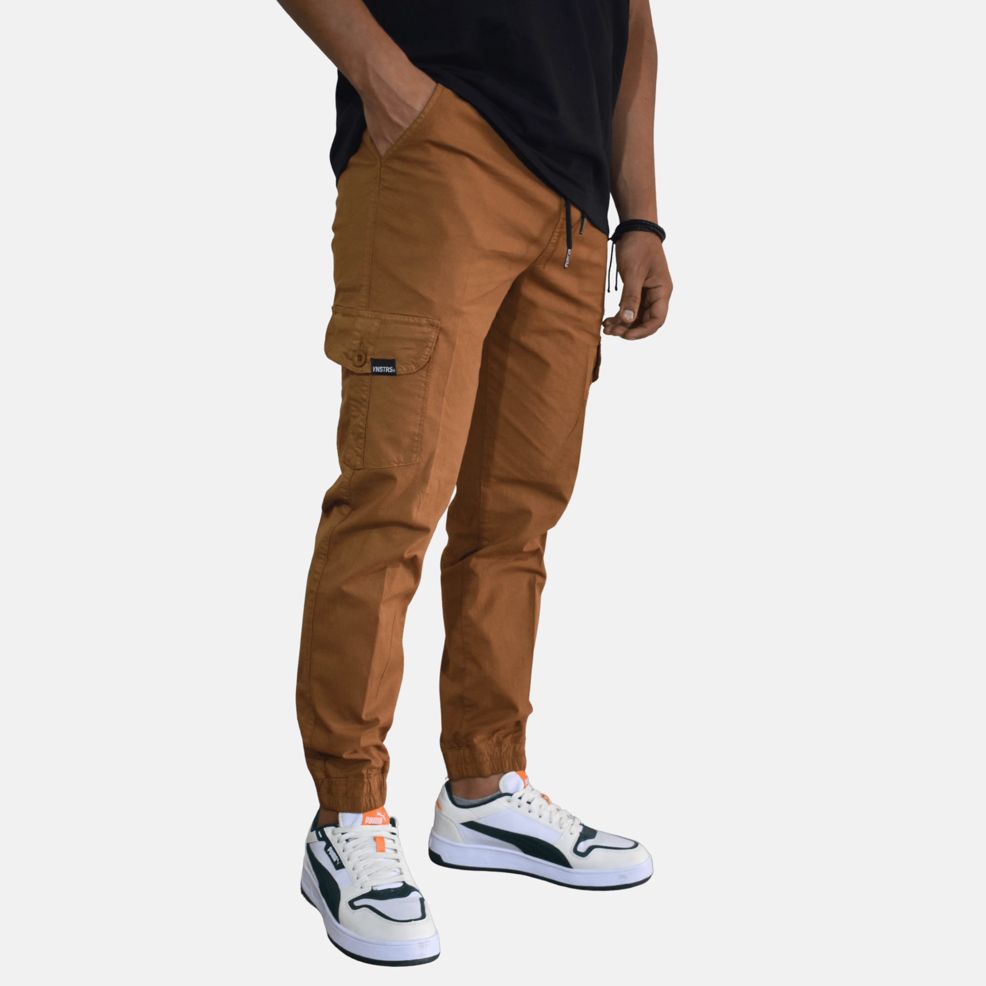 JOGGER CARGO URBANO HOMBRE DRILL SEMIPITILLO YONISTERS CLOTHING CAMEL - 3