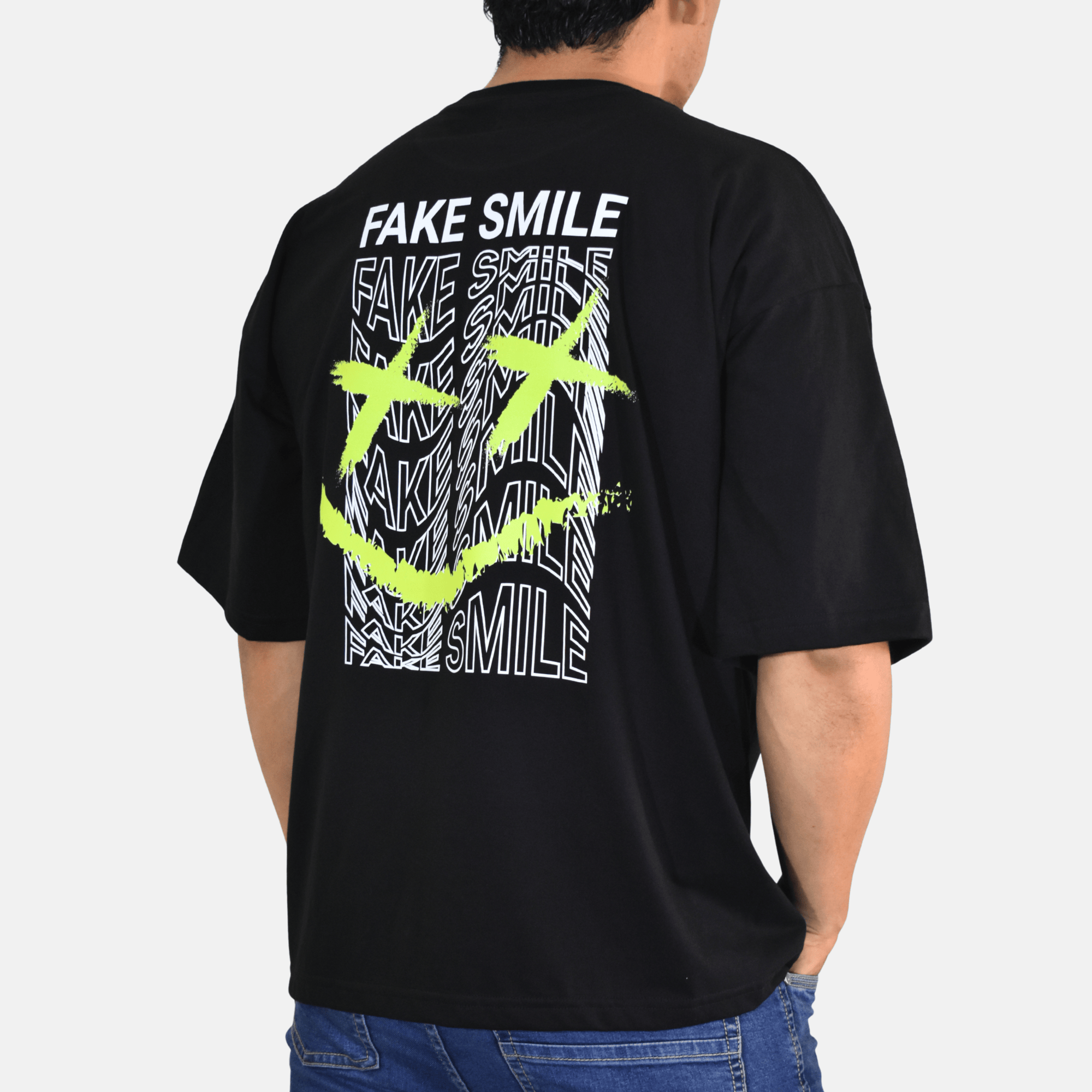 POLO OVERSIZE ALGODÓN FAKE SMILE NEGRO YONISTERS CLOTHING - 2