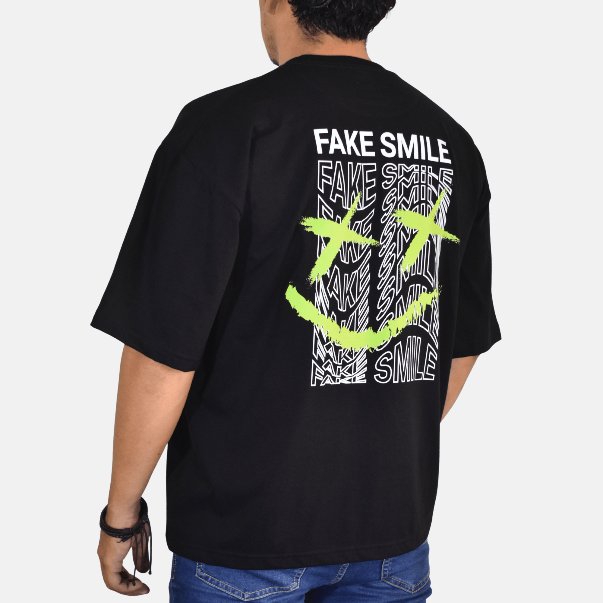 POLO OVERSIZE ALGODÓN FAKE SMILE NEGRO YONISTERS CLOTHING - 4