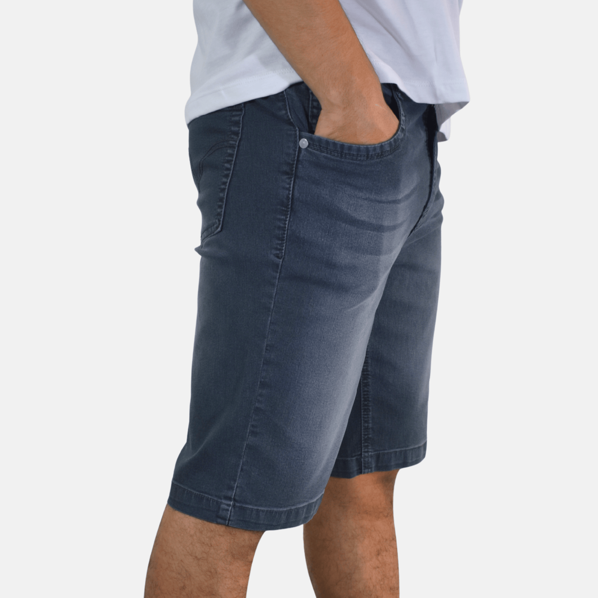 SHORT JEAN HOMBRE ULTRA STRECH GRIS SEMIPITILLO YONISTERS CLOTHING - 4