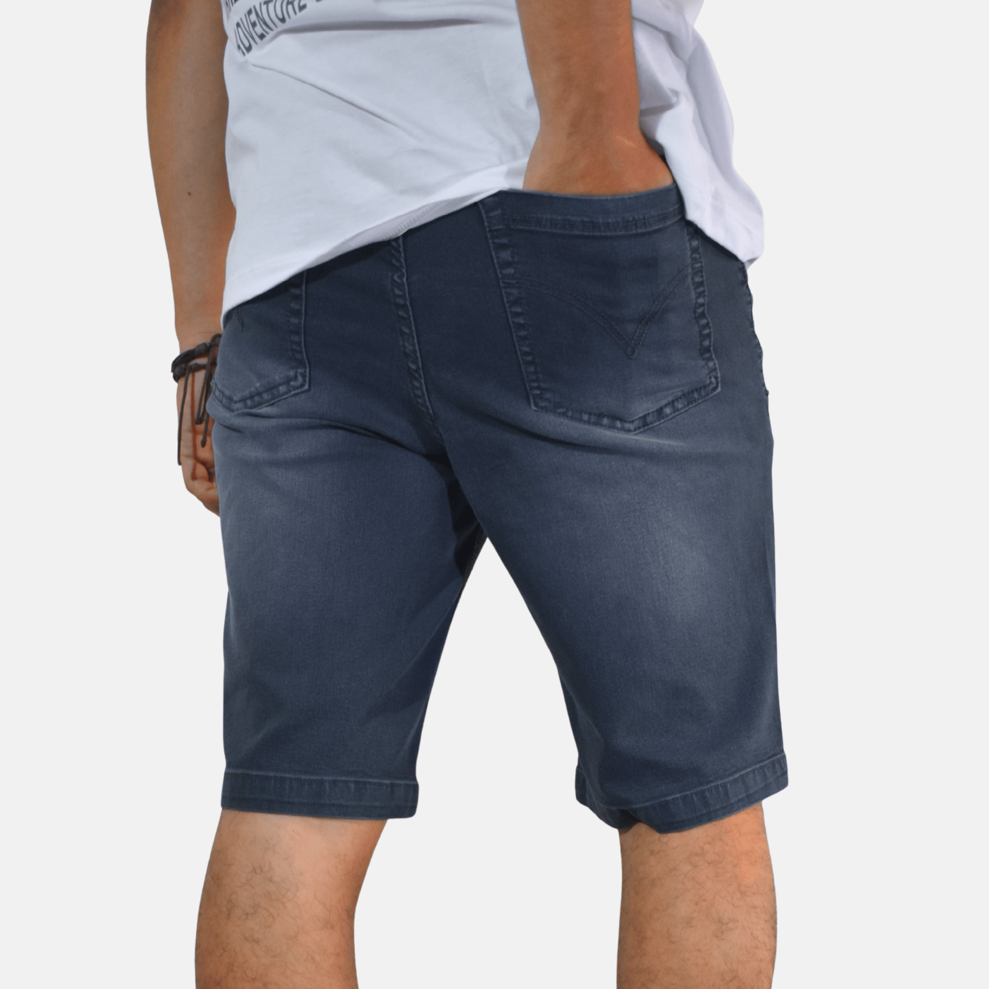SHORT JEAN HOMBRE ULTRA STRECH GRIS SEMIPITILLO YONISTERS CLOTHING - 5