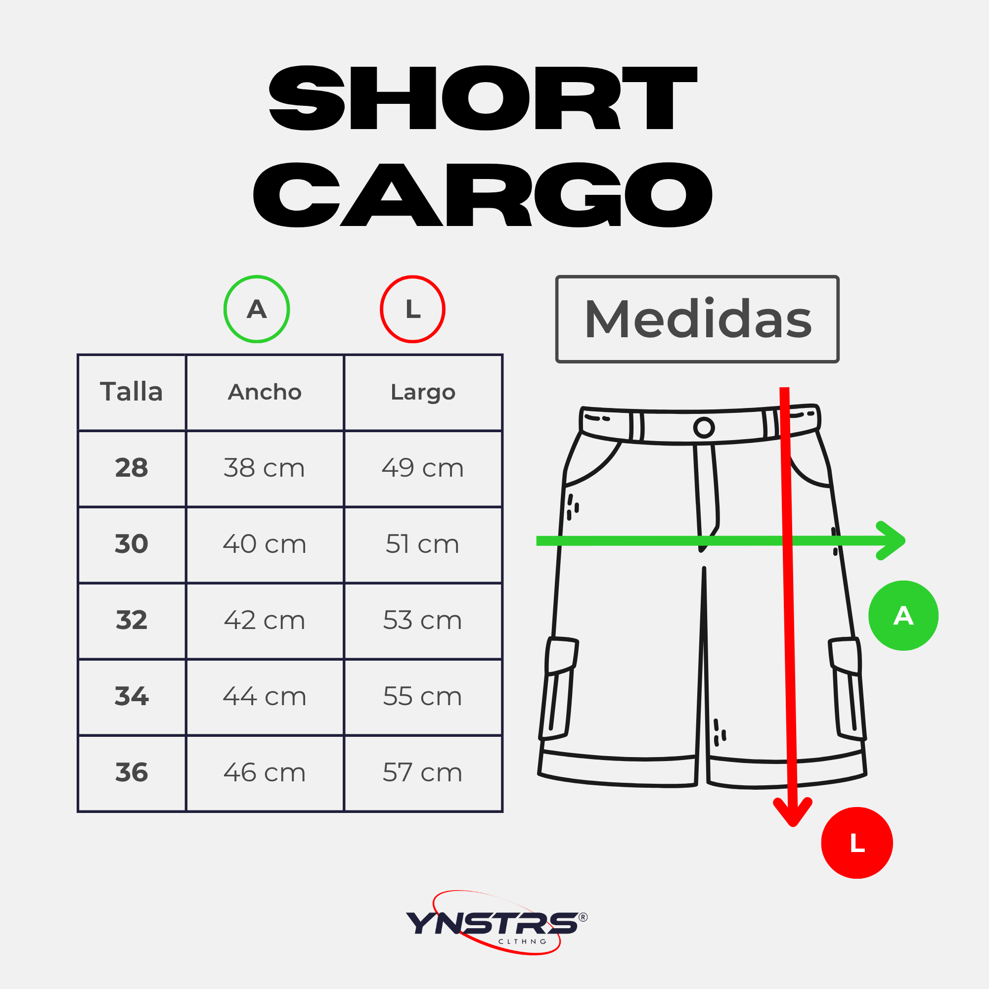 SHORT DRILL CARGO HOMBRE STRETCH YONISTERS CLOTHING GRIS AZULADO - 4