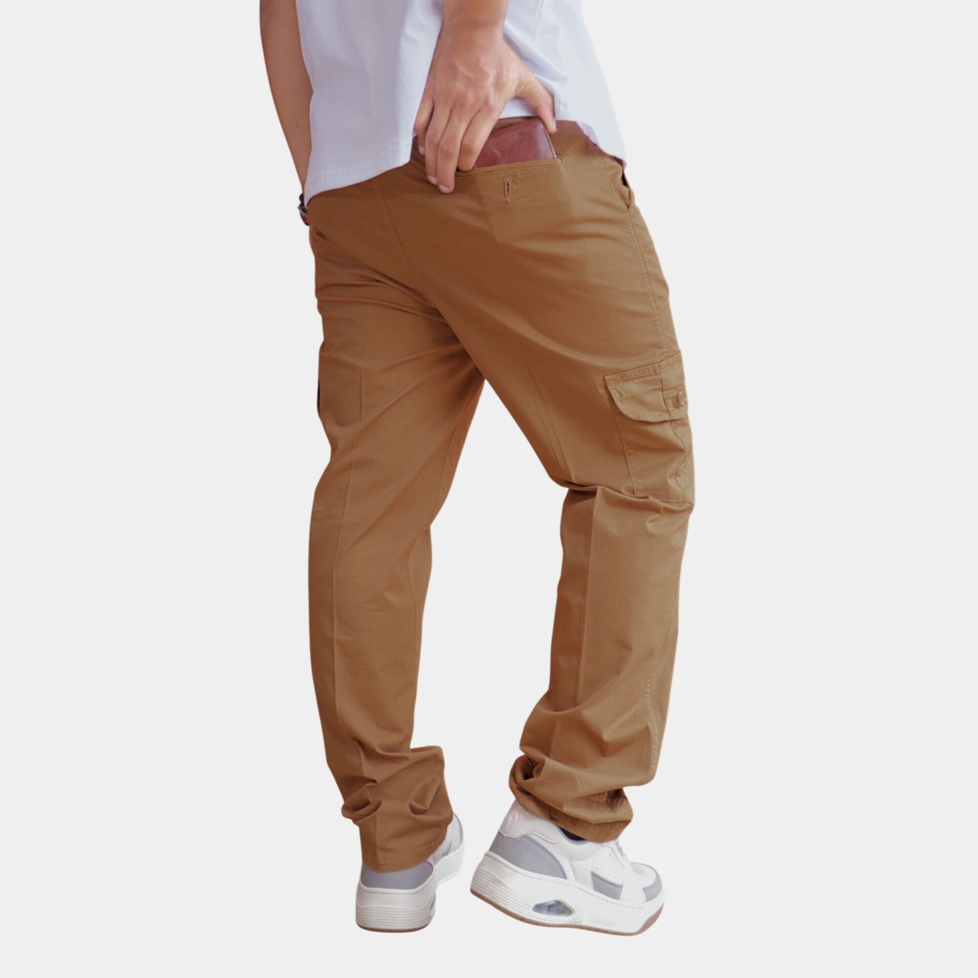 PANTALÓN DRILL CARGO HOMBRE CAMEL MARRÓN ALGODÓN YONISTERS CLOTHING - 3