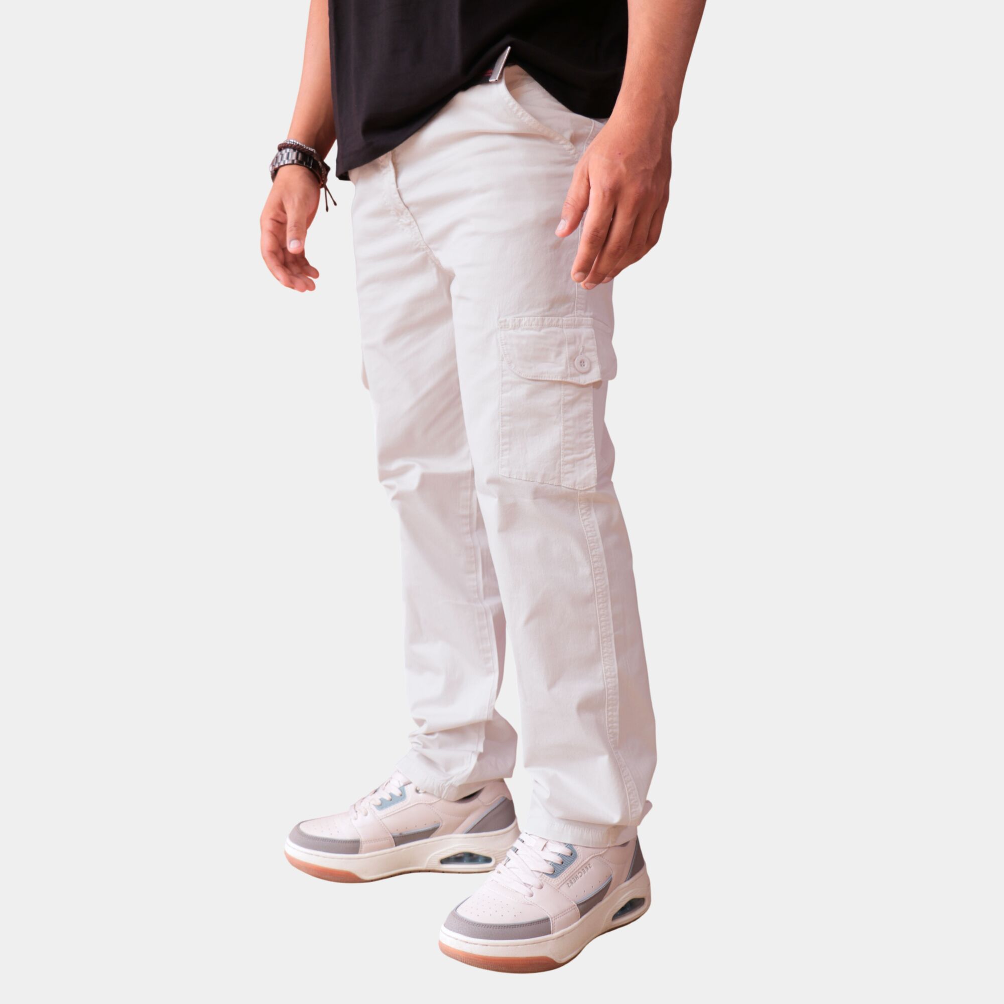 PANTALÓN DRILL CARGO HOMBRE CASUAL PAPEL BLANCO ALGODÓN YONISTERS CLOTHING - 2