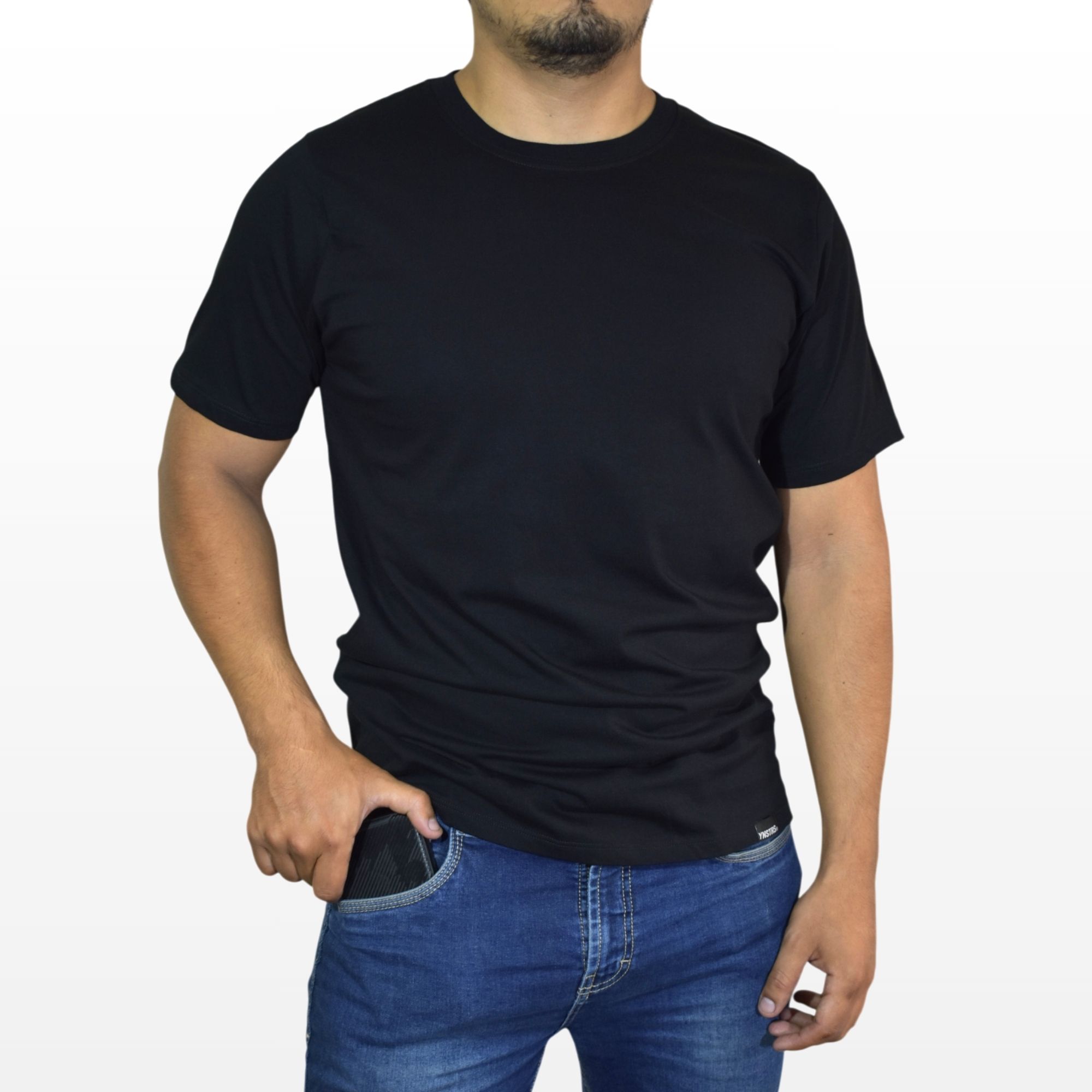 POLO HOMBRE CASUAL ALGODÓN PERUANO REGULAR FIT NEGRO YONISTERS CLOTHING - 1