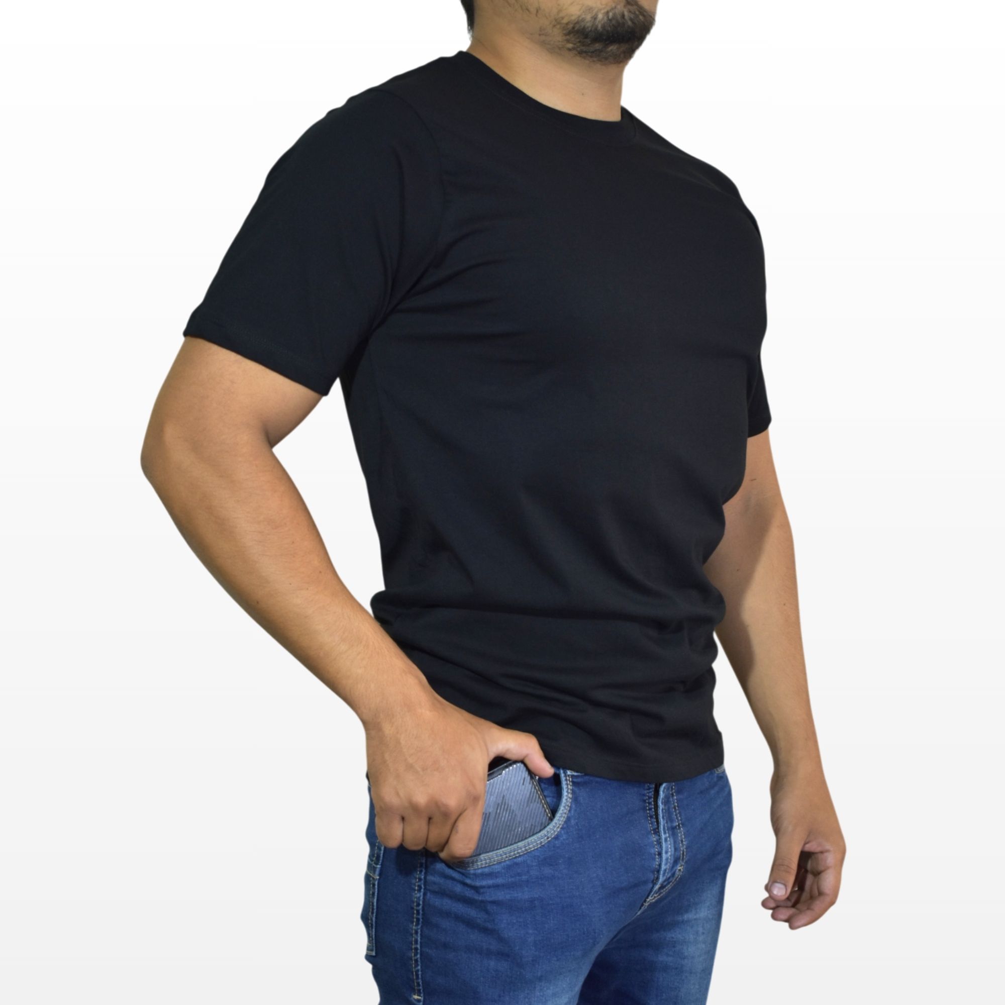 POLO HOMBRE CASUAL ALGODÓN PERUANO REGULAR FIT NEGRO YONISTERS CLOTHING - 2